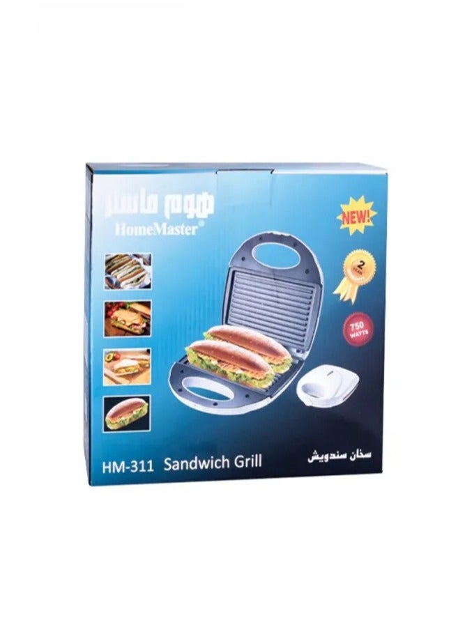 Home Master HM-311 Electric Sandwich Maker - 750 Watts with Non-Stick Plates and Indicator Lights - Image 3