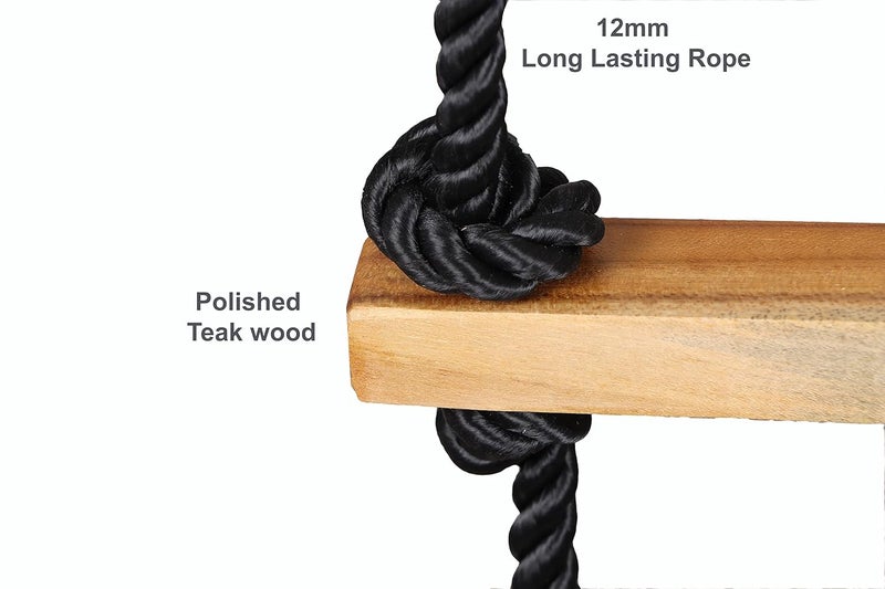 MIHAD Square Ladder for Kids - Durable 4-Side Ladder Made of Natural Wood and Soft Resham Rope - Image 4