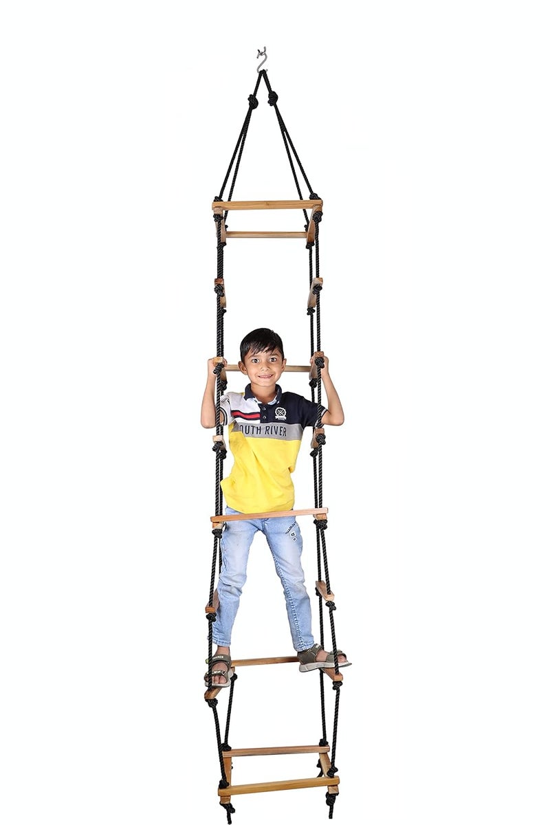 MIHAD Square Ladder for Kids - Durable 4-Side Ladder Made of Natural Wood and Soft Resham Rope - Image 3