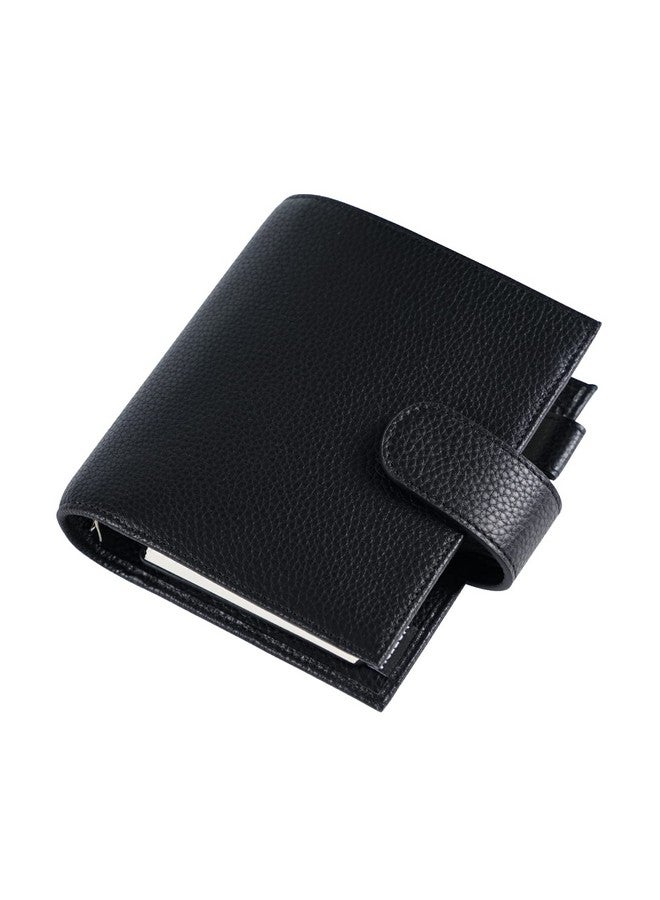 Moterm Pocket Luxe Rings Planner - Genuine Leather Binder Organizer (Pebble-Black, 30Mm Ring)  - Image 1