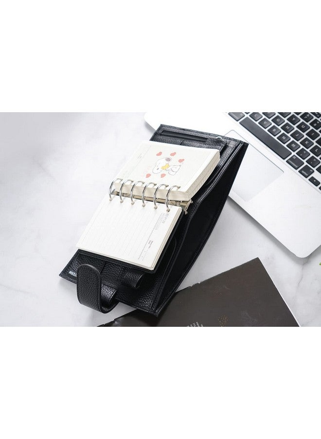 Moterm Pocket Luxe Rings Planner - Genuine Leather Binder Organizer (Pebble-Black, 30Mm Ring)  - Image 5