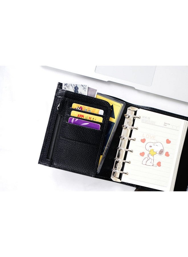 Moterm Pocket Luxe Rings Planner - Genuine Leather Binder Organizer (Pebble-Black, 30Mm Ring)  - Image 3