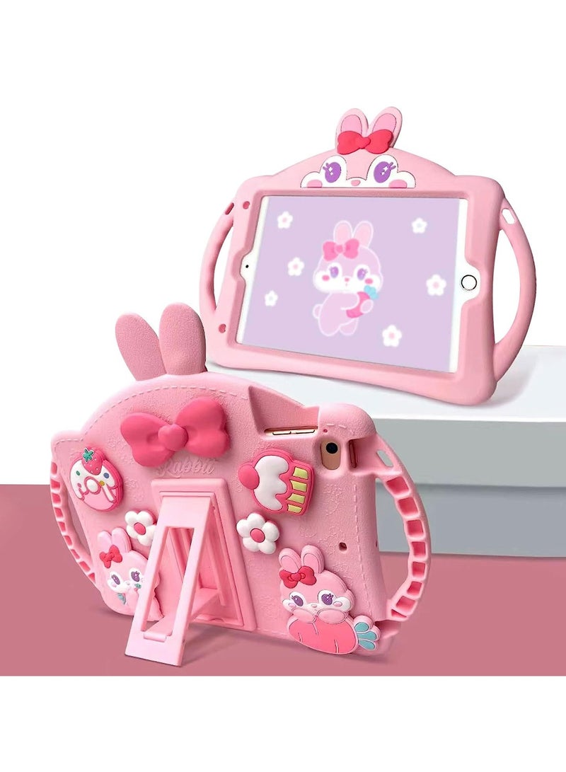 erorex iPad 10.2 Case for Kids, iPad 9th/8th/7th Generation Case, iPad 10.2 2021/2020/2019 Shockproof iPad 10.2 Cover with Shoulder Strap Handle Kickstand for iPad 10.2 inch 9/8/7 Generation (Pink)  - Image 1