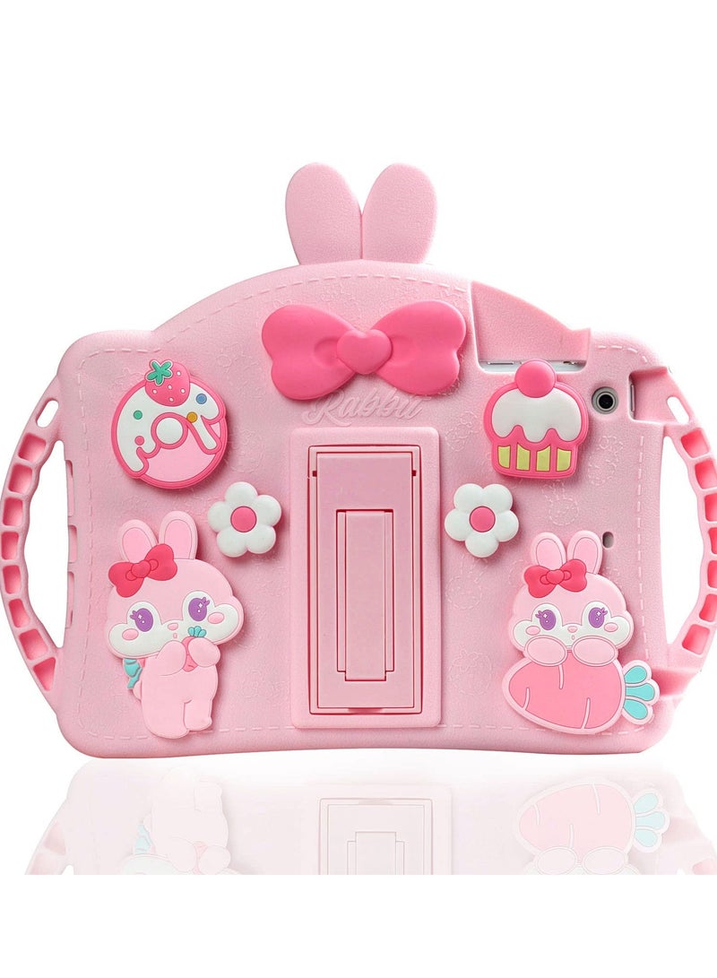 erorex iPad 10.2 Case for Kids, iPad 9th/8th/7th Generation Case, iPad 10.2 2021/2020/2019 Shockproof iPad 10.2 Cover with Shoulder Strap Handle Kickstand for iPad 10.2 inch 9/8/7 Generation (Pink)  - Image 4