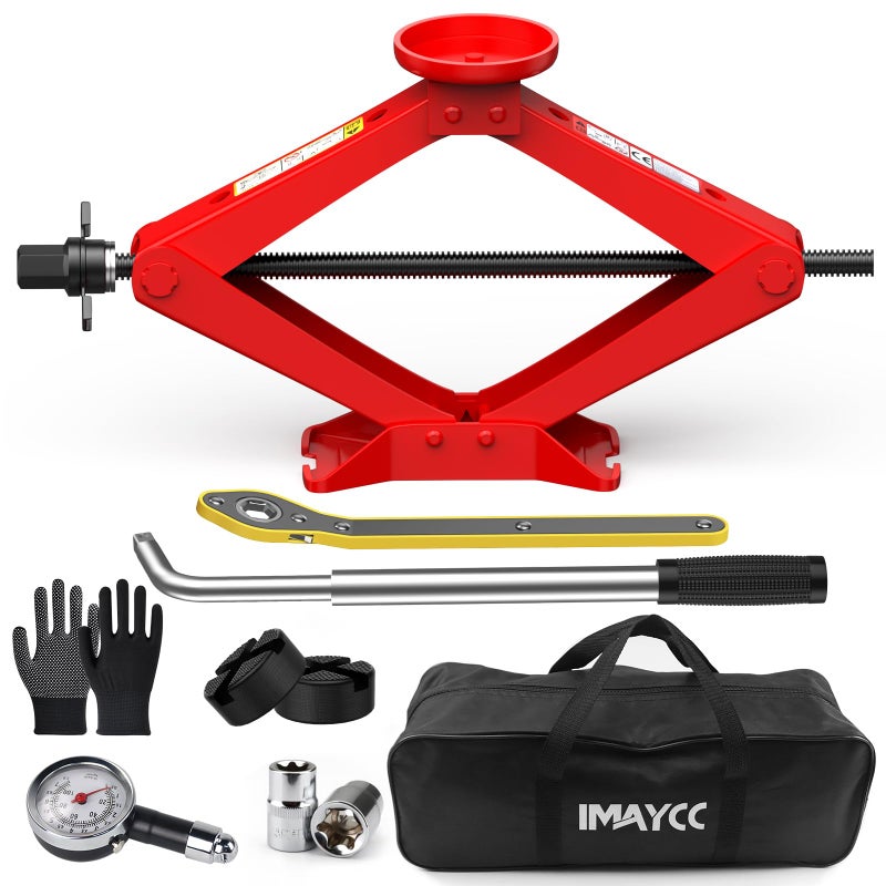 IMAYCC Scissor Jack for Car 25 Ton5512 lbs Car Jack Kit Tire Changing kit with Lug Wrench Portable Auto Jack Tool Tire Jack for Car SUV MPV - Image 2