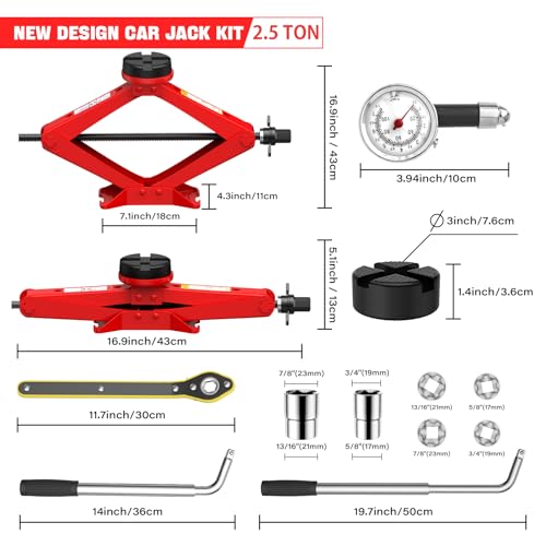 IMAYCC Scissor Jack for Car 25 Ton5512 lbs Car Jack Kit Tire Changing kit with Lug Wrench Portable Auto Jack Tool Tire Jack for Car SUV MPV - Image 3