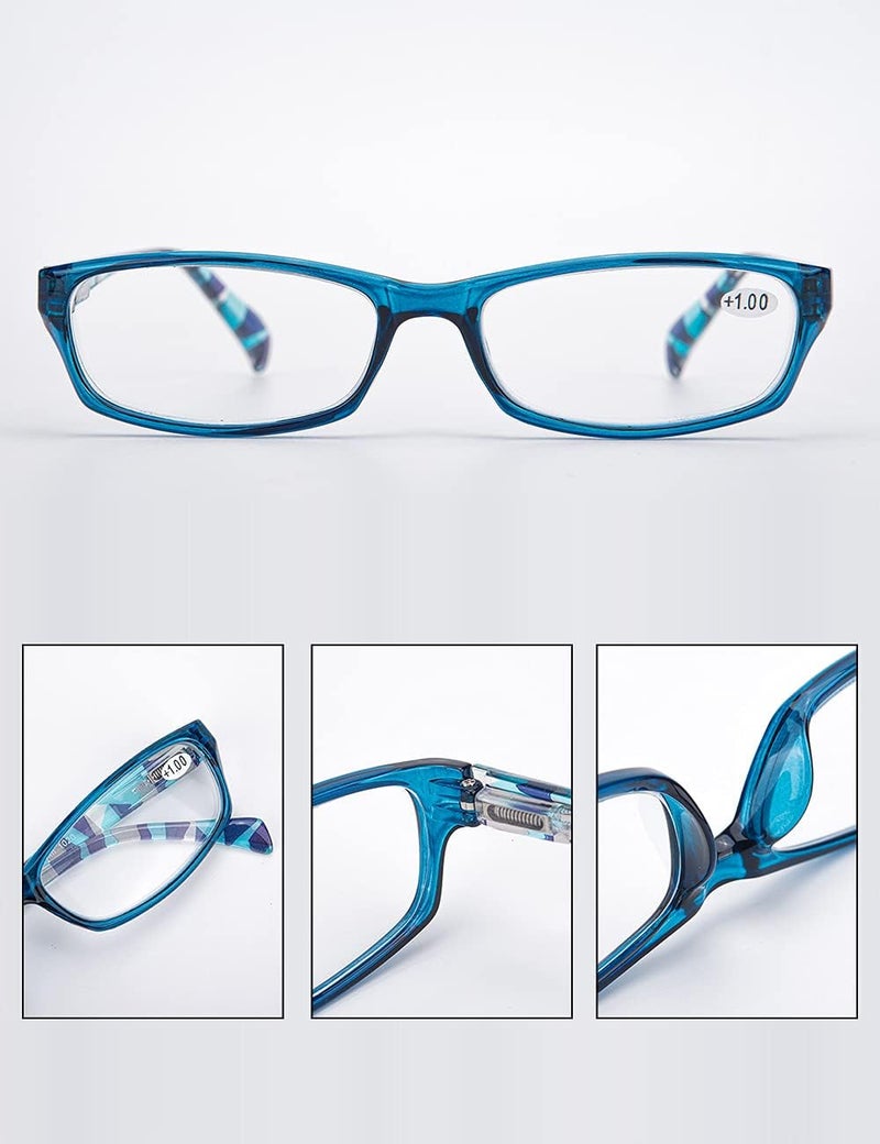 LANLANG 3-Pack Blue Light Blocking Reading Glasses for Women with 3 fashion colors, Spring Hinge, Anti Eyestrain Anti UV L-L010 - Image 4