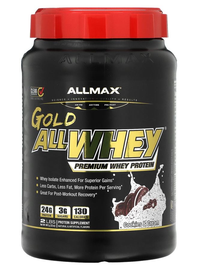 Allmax GOLD ALLWHEY® Premium Whey Protein Cookies & Cream 32 oz (907 g)