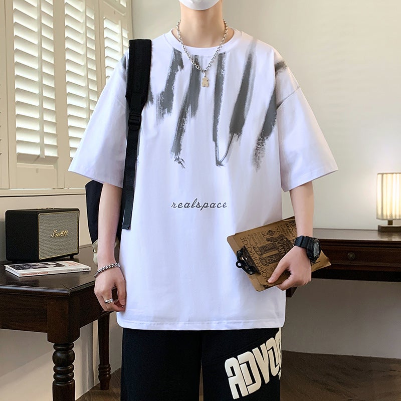 Summer Cotton Short-Sleeved T-Shirt Boys 12-15 Years Old Teenagers Junior High School Students 13 Trendy Half-Sleeved 14 Summer Top 16 - Image 1