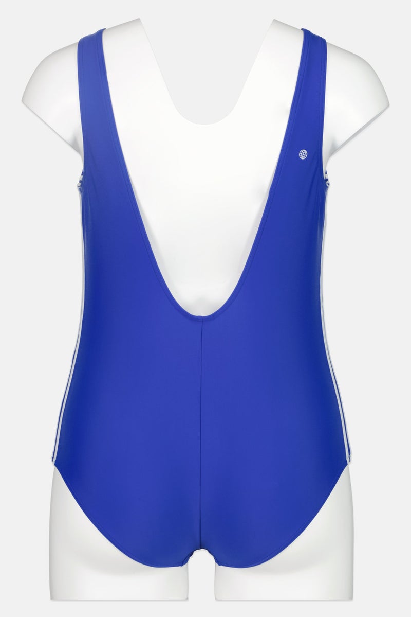 adidas Originals Women Plus Size Brand Logo One Piece Swimwear, Blue  - Image 3