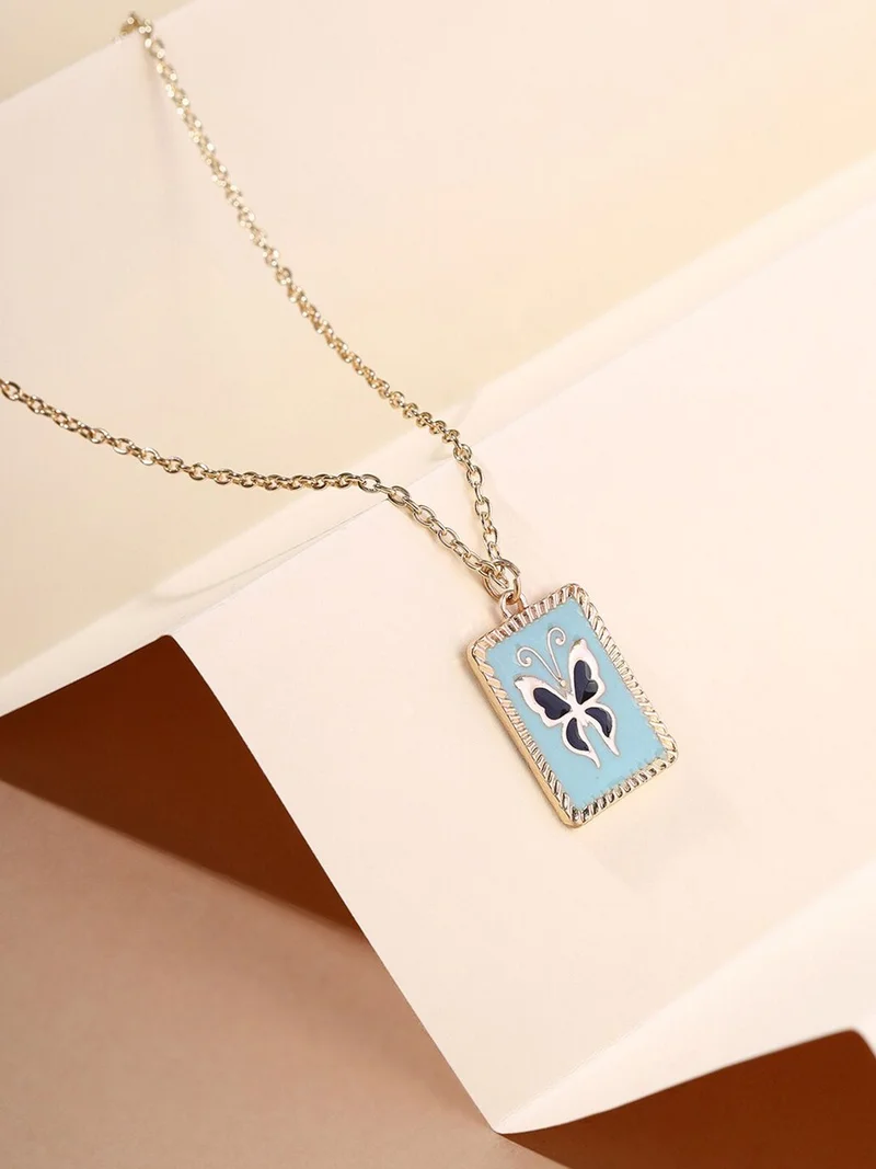 Priyaasi Brass Butterfly Minimal Chain