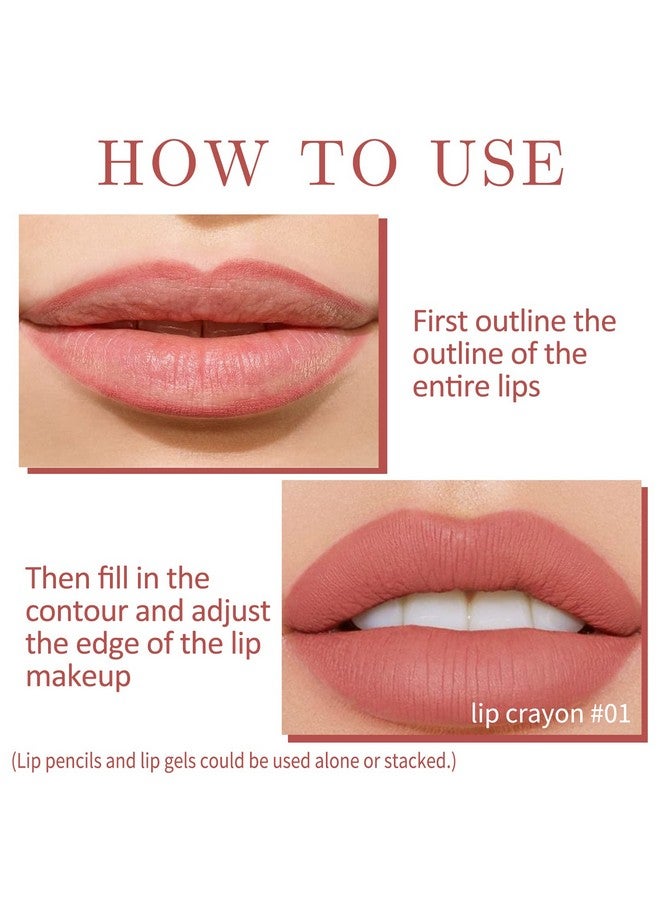 Boobeen Matte Lip Liner Pencil And Liquid Lipstick Set, Nude Dark Red Lip Makeup Long Lasting Waterproof Lipliner Pens & Plumper Lipgloss Velvet Lip Glaze Set Gift For Women And Girls - Image 5