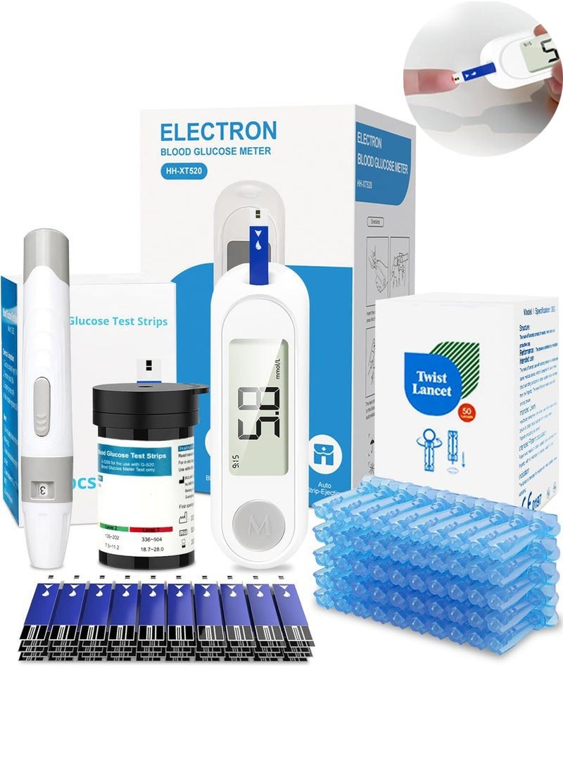Bioland Blood Glucose Monitoring System, 1 Glucose Monitor, 1 Lancing Device, 50 Test Strips and 50 Blood Lancets, for Accurate Diabetic Monitoring - Image 1