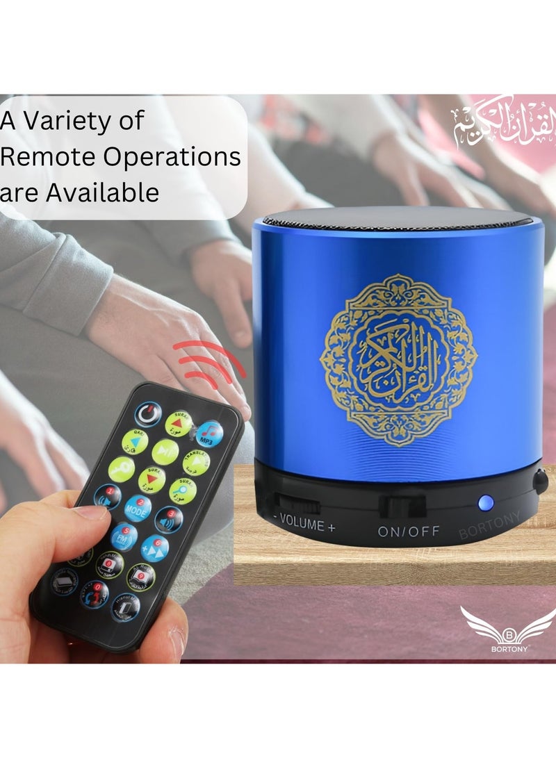 Quran Speaker, SQ200 Remote Control Bluetooth Quran Speaker,Portable Bluetooth Wireless Quran Speaker MP3 Player 8GB TF FM Quran Quran Translator USB Rechargeable Speaker Makkah hajj Gifts (Blue) - pzsku/ZD085E8E0255B520B45DCZ/45/_/1737455250/d8eb2b5c-fa28-479b-b6fb-5e689f86a2b8