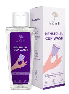 AZAH Menstrual Cup Wash 100 ml | Plant-Based Cleansing Agents | pH Balanced | Clinically Tested | Maintains Cup Hygiene | Anti-Microbial, Removes Blood Stains