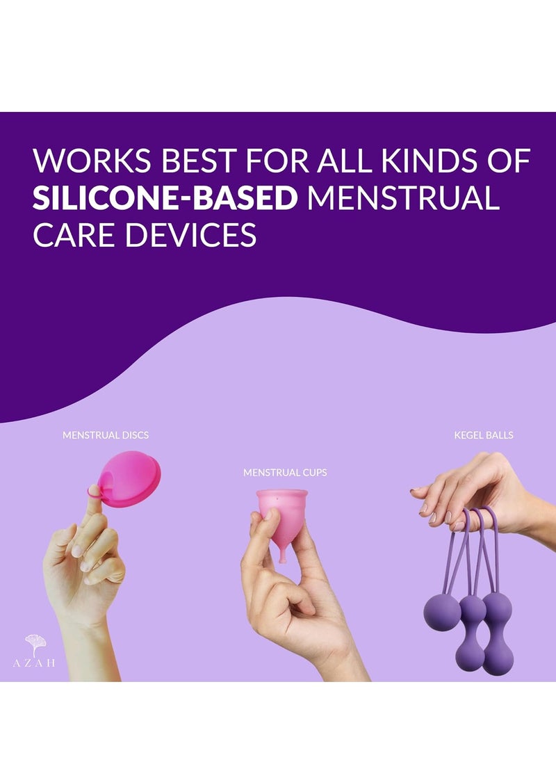 AZAH - AZAH Menstrual Cup Wash 100 ml | Plant-Based Cleansing Agents | pH Balanced | Clinically Tested | Maintains Cup Hygiene | Anti-Microbial, Removes Blood Stains - Image 1