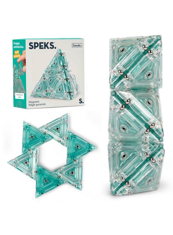 Speks Geode Pyramid 12Piece Building Set Aqua Fun Desk Toy For Adults - Image 1