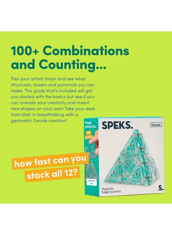 Speks Geode Pyramid 12Piece Building Set Aqua Fun Desk Toy For Adults - Image 4