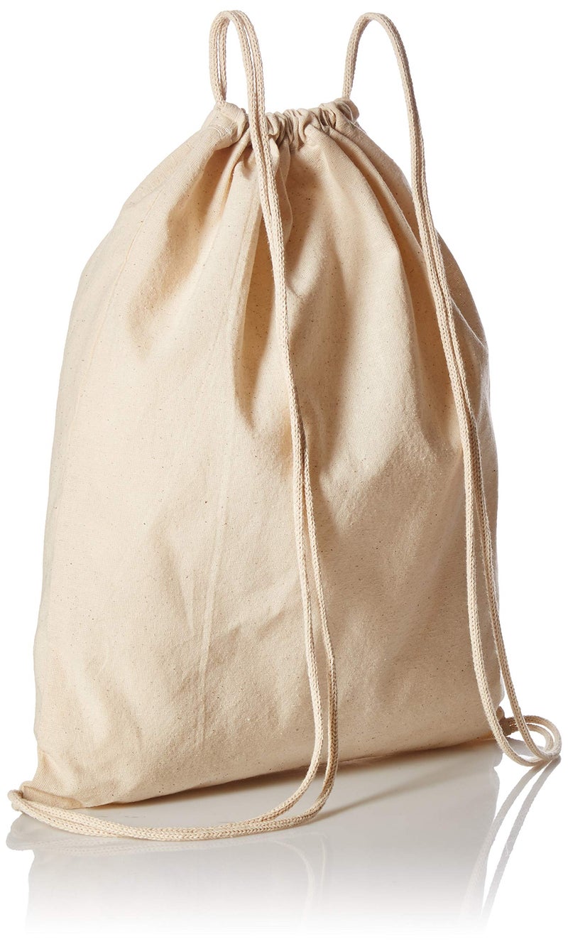 TBF 12 Pack Bulk Cotton Canvas Drawstring Backpack Bags (14" W x 18" H) - Perfect for DIY, Crafts, Events & More - Image 2