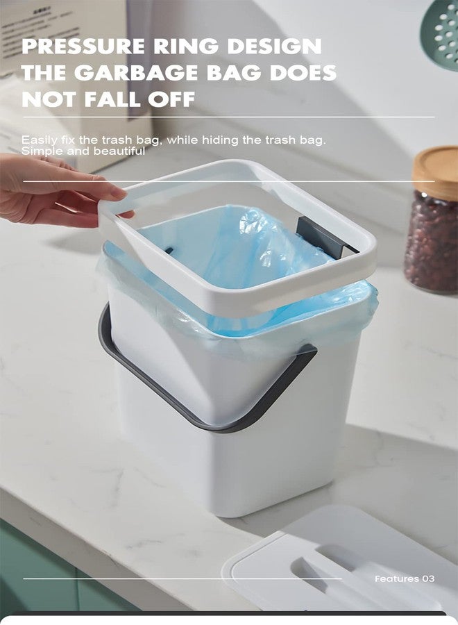 shopurb Hanging Small Trash Can with Lid Under Sink for Kitchen,Compost Bin Indoor Kitchen Sealed, Food Waste Bin for Countertop, Mountable Garbage Can for Bathroom (Dustbin 5L) - Image 4