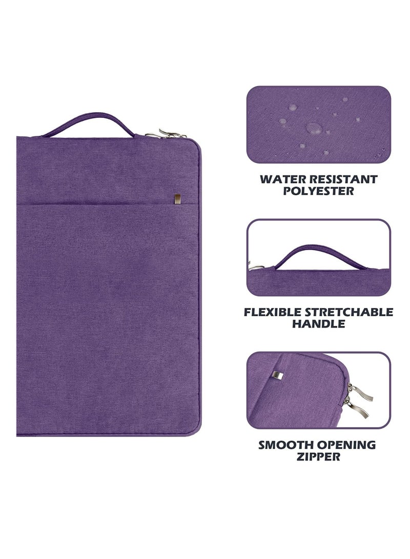 Laptop Sleeve Bag Compatible with MacBook Air 13 inch M2 A2681 M1 A2337 A2179 A1932 Pro 13 M2 M1 A2338 A2251 A2289 A2159 A1989 A1706 A1708 Polyester Vertical Case with Pocket Purple - Image 2
