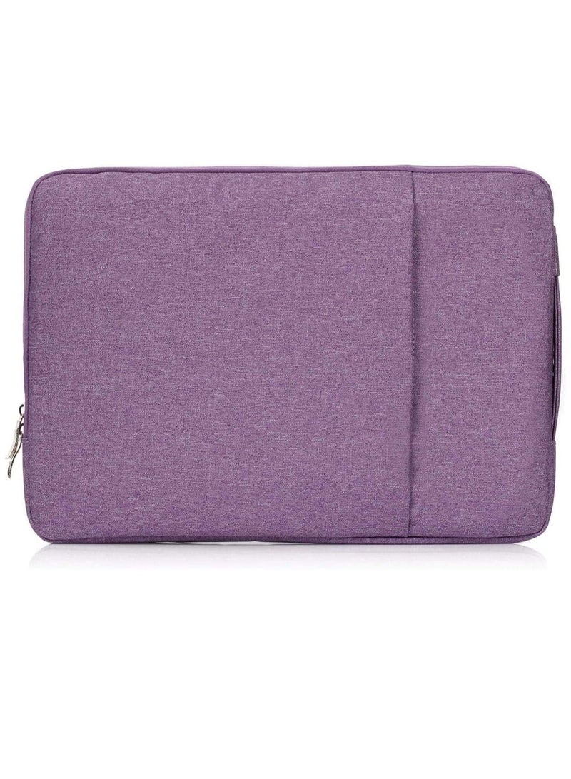 Laptop Sleeve Bag Compatible with MacBook Air 13 inch M2 A2681 M1 A2337 A2179 A1932 Pro 13 M2 M1 A2338 A2251 A2289 A2159 A1989 A1706 A1708 Polyester Vertical Case with Pocket Purple - Image 1
