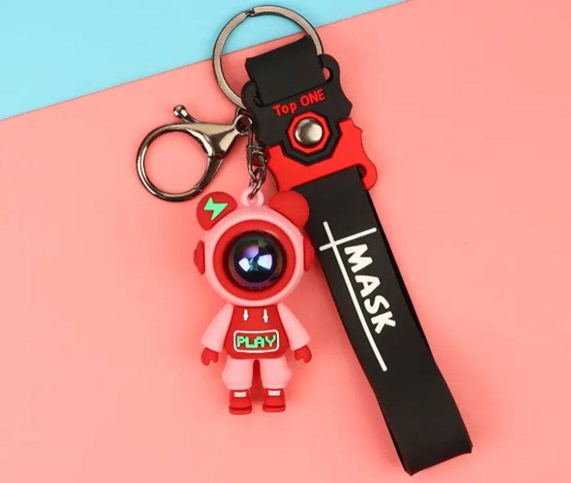 AEROSTARK Cute Key chains | Keychain for Girls & Boys | Bike, Car Key chain Accessories | Bag charms | Keychain for Men, Women | Anime Keychains | gifts for girls (Space Mask Pink) - Image 3