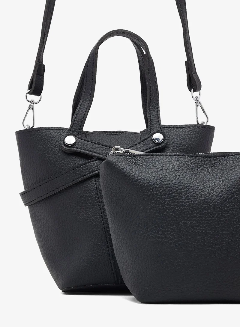 Ginger Black bucket bag with pouch insert for Women | Best Price UAE