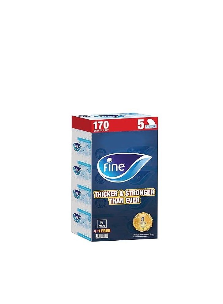 Fine Classic Facial Tissue, 2 Ply, 170 Pcs, 5X170'S 