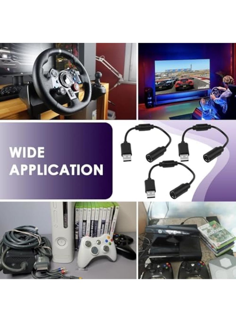 SYOSI USB Breakaway Cable for Xbox 360,Compatible with Rocksmith Real Tone Cable,Xbox Controller USB Cord Adapter,Guitar Hero Dongle for Logitech G920 G923 G27,Thrustmaster 458 Spider Racing Wheel (3PCS） - Image 2