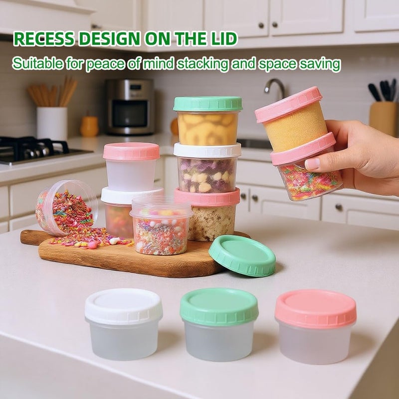 UMETASS Food Storage Containers - 12 Pack 6.8 oz Freezer Storage Containers with Twist Top Lids, Leakproof, BPA Free, Microwave & Dishwasher Safe Takeout Container - Ideal for Soup and More - Image 3