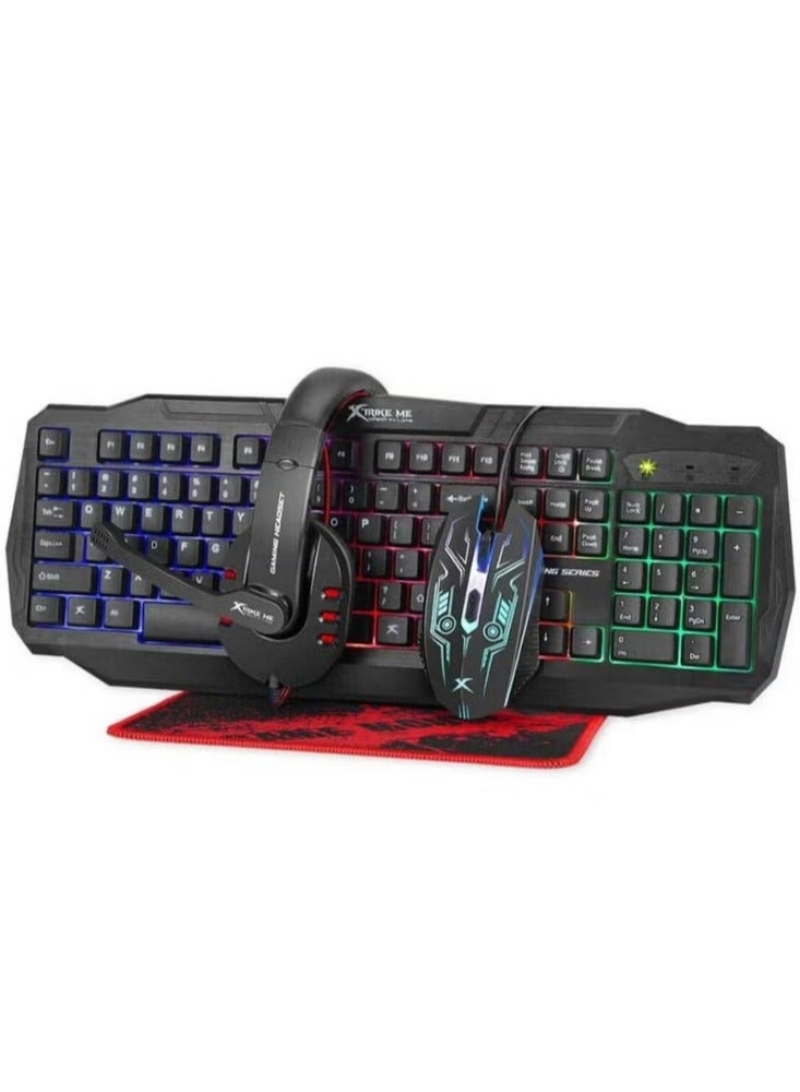 دريمزون ماوس ألعاب 4 في 1 CM-406 ولوحة مفاتيح مع سماعة رأس + لوحة ماوس