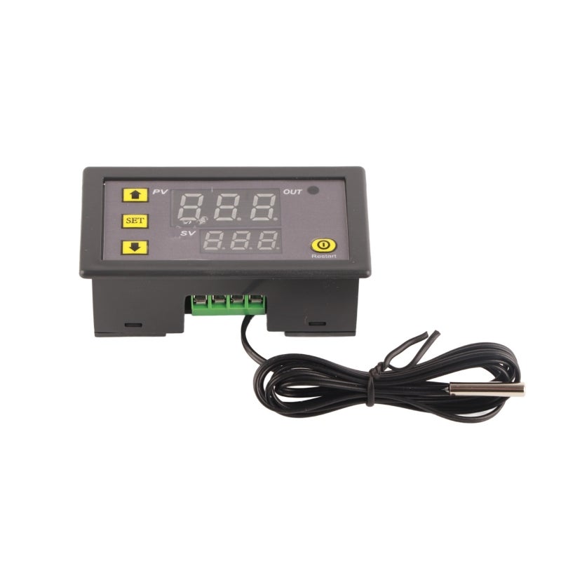 LED Digital Thermostat 12V Red And Blue Display - Dual Cooling Heating Mode Temperature Controller With Constant Temp Control & High Low Temp Protection for Home Industrial Equipment - Image 1