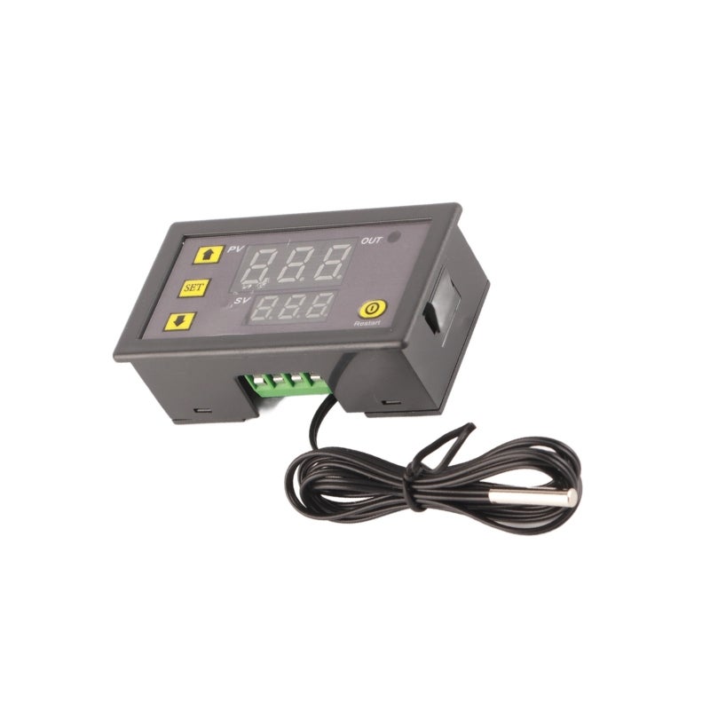 LED Digital Thermostat 12V Red And Blue Display - Dual Cooling Heating Mode Temperature Controller With Constant Temp Control & High Low Temp Protection for Home Industrial Equipment - Image 2