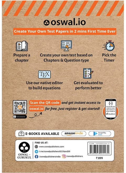 Oswal - Gurukul Commerce Stream 10 Years Solved Papers for ISC 12 Exam 2023 - Yearwise Board Solutions (Eng I&II, Hindi, Economics, Accnts, Commerce, Business Studies, Maths, Computer Sc. & Phy. Edu)