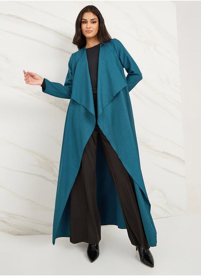 Styli - Waterfall Collar Open Front Abaya - Image 1