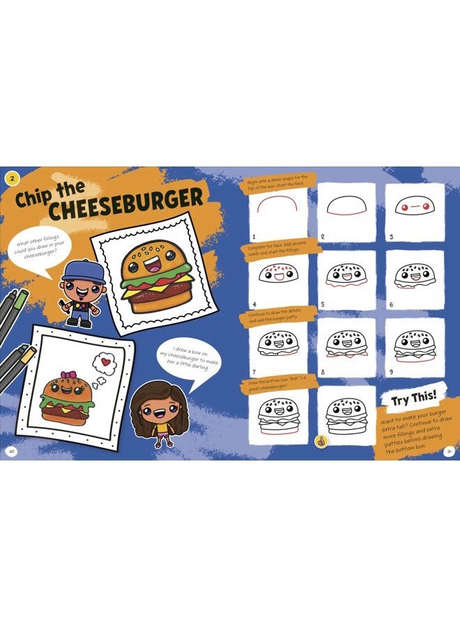 DK Draw with Art for Kids Hub Cute and Funny Foods - Image 3