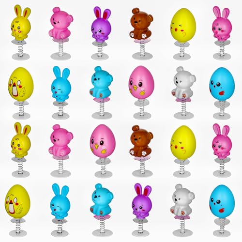MGparty 24Pcs Easter Jumping Popper Toys Easter Basket Fillers Gifts Party Favors Supplies Stocking Stuffers Gifts for Kids Boys Girls Toddlers Bulk for Classroom Treasure Box Prizes - Image 5