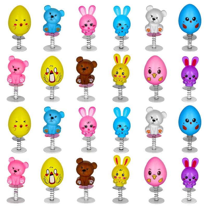 MGparty 24Pcs Easter Jumping Popper Toys Easter Basket Fillers Gifts Party Favors Supplies Stocking Stuffers Gifts for Kids Boys Girls Toddlers Bulk for Classroom Treasure Box Prizes - Image 3