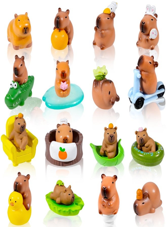 Exasinine 25 Pcs Mini Capybara Figurines Resin Animals Miniature Figurines for Fairy Garden Home Decor Capybara Birthday Decorations - Image 1