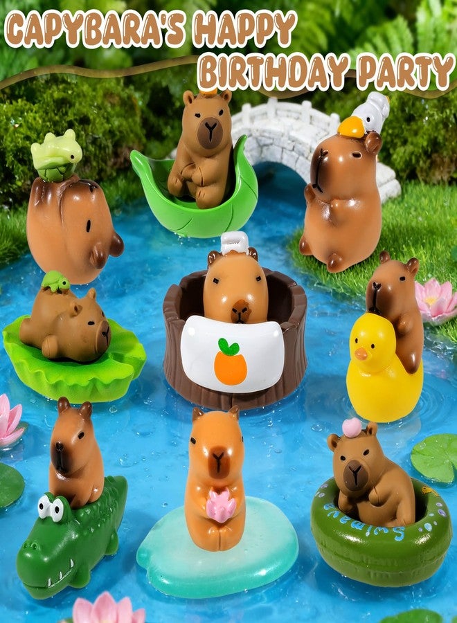 Exasinine 25 Pcs Mini Capybara Figurines Resin Animals Miniature Figurines for Fairy Garden Home Decor Capybara Birthday Decorations - Image 4