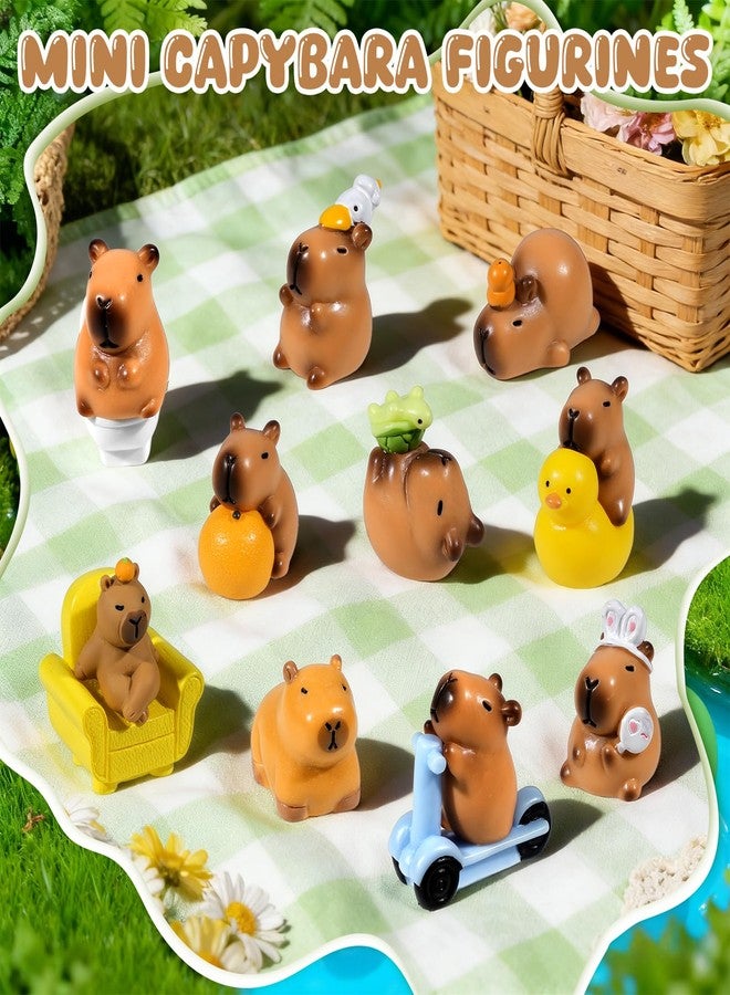Exasinine 25 Pcs Mini Capybara Figurines Resin Animals Miniature Figurines for Fairy Garden Home Decor Capybara Birthday Decorations - Image 5