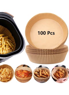 Beauenty Air Fryer Disposable Paper Liner, 100PCS Non-stick Disposable Liners, Baking Paper for Air Fryer Oil-proof, Water-proof, Food Grade Parchment for Baking Roasting Microwave (100Pcs-6.3 inch)  - Image 1