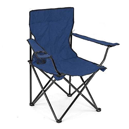 PREXI PREXI Portable Comfort Stainless Steel Folding Camp Chair with Matching Tote Bag Portable Foldable Nylon Base Fabric Camping Chair 