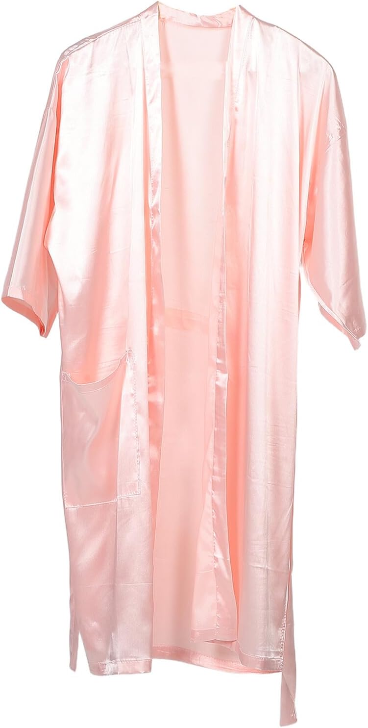Abaodam Hair Salon Client Gown Cape for Adults Light Pink Kimono Style Hair Dyeing and Styling Smock Quick Drying Salon Cape Suitable for Barber Shops - Image 1