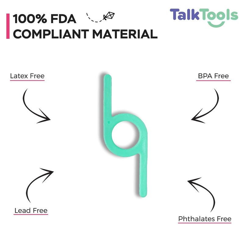 TalkTools أداة فموية مضغ خضراء من توك تولز - أداة حسية للأطفال والرضع | أدوات علاجية لتحسين مهارات المضغ والعض، ناعمة جداً وقابلة لإعادة الاستخدام | خالية من BPA - Image 2