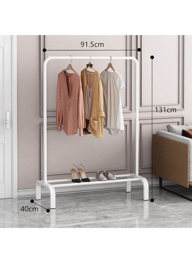Bold Hanger Floor Drying Rack Household Indoor Folding Vertical Clothes Shelf Simple Wardrobe Storage-Colour:White  90cm Long Arched Style  - Image 1