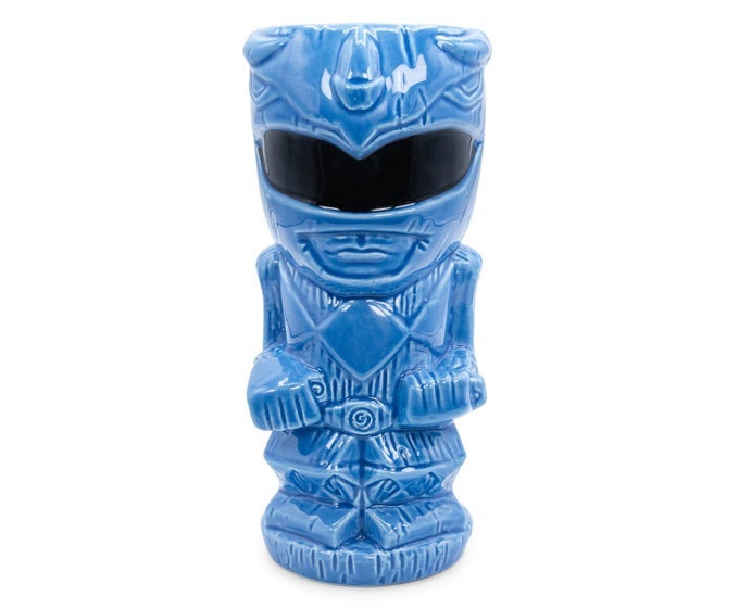 POWER RANGERS BLUE RANGER CERAMIC MUG TUMBLER COCKTAIL GLASSES TROPICAL DRINKWARE FOR HOME BARWARE SET MIGHTY MORPHIN GIFTS AND COLLECTIBLES HOLDS 16 OUNCES