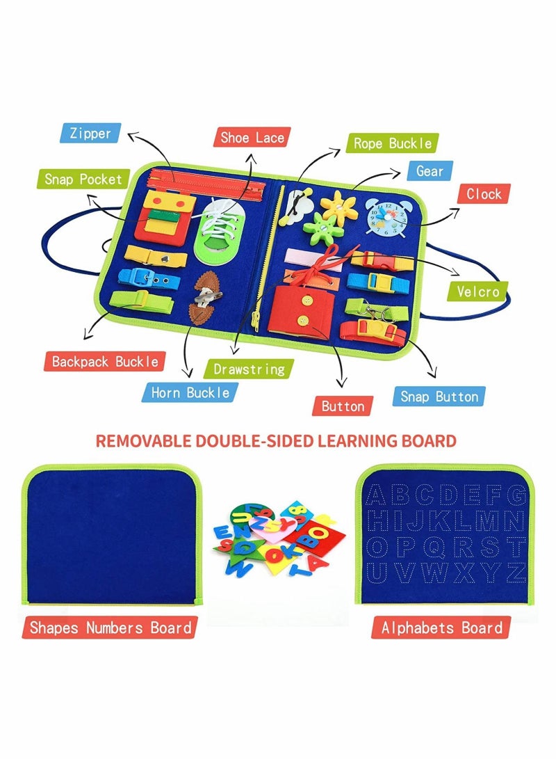 NIBEMINENT Busy Board Montessori Toys 20 in 1 Toddlers Sensory Gifts 2 3 4 Year Old Boys Girls for Fine Motor Skills Learn to Dress Early Educational  - Image 4