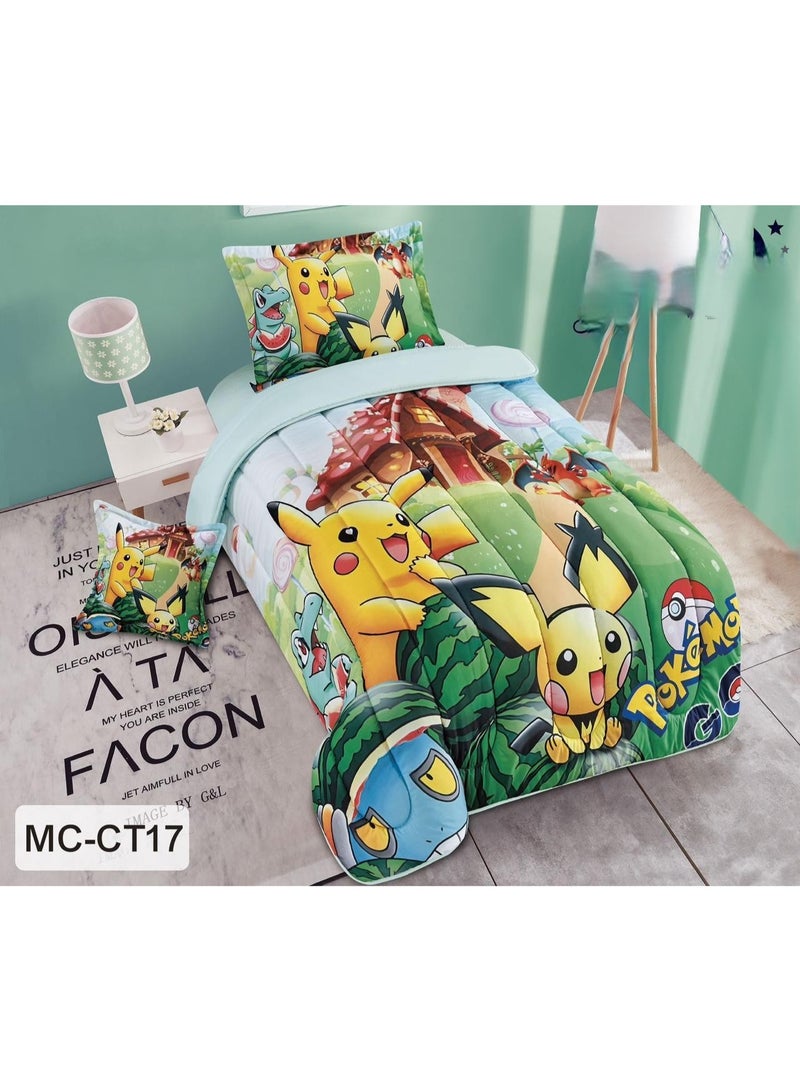 Greneric Reversible Cartoons Printed4-Piece Comforter Set - Image 1